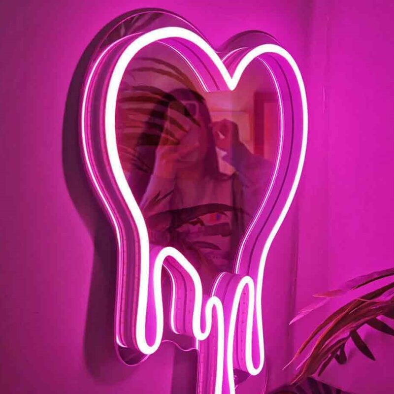 Melting Heart Neon Sign Selfie Mirror Neon Lights