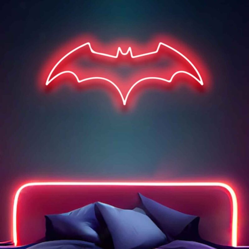 Neon Light Batman Sign Embrace the Dark Knight with Neon Brilliance
